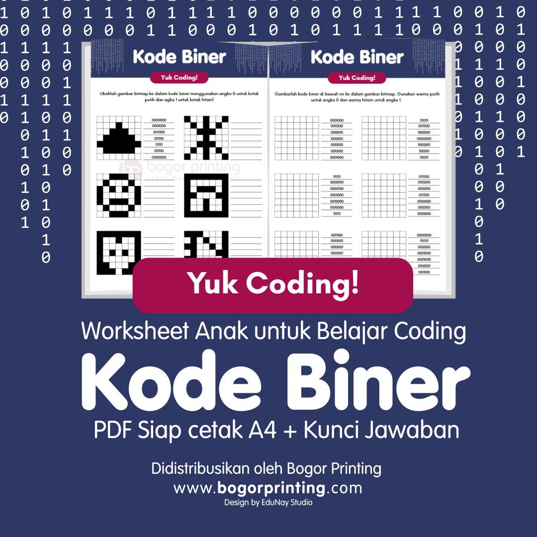 Worksheet Anak – Belajar Coding: Kode Biner (Download Full PDF Printable A4)